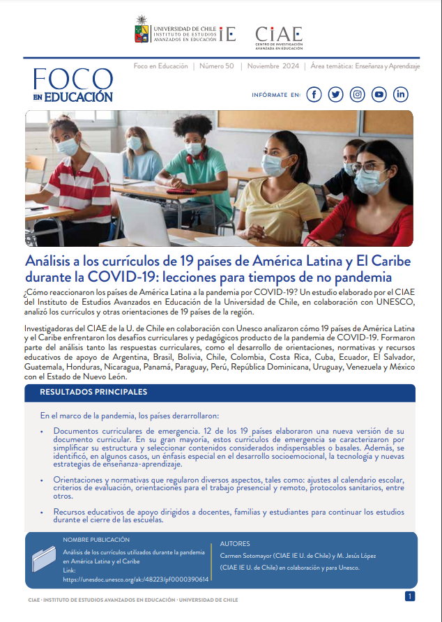 Nuevo Foco en Educación: Análisis a los currículos de 19 países de América Latina y El Caribe durante la COVID-19: lecciones para tiempos de no pandemia 